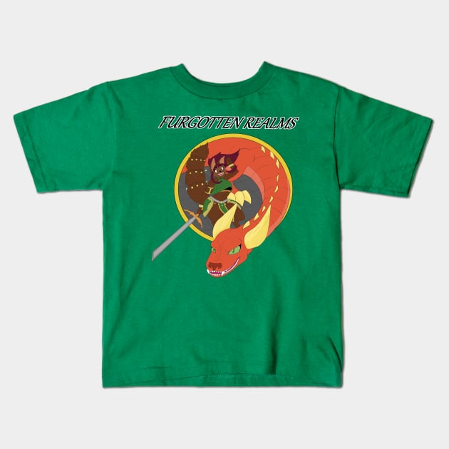 Furgotten Realms Kids T-Shirt by RavenandFoxIllustrations